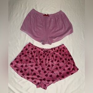 Valentine’s Day Pink and Cherry Print Pajama Shorts Bundle Size 2X